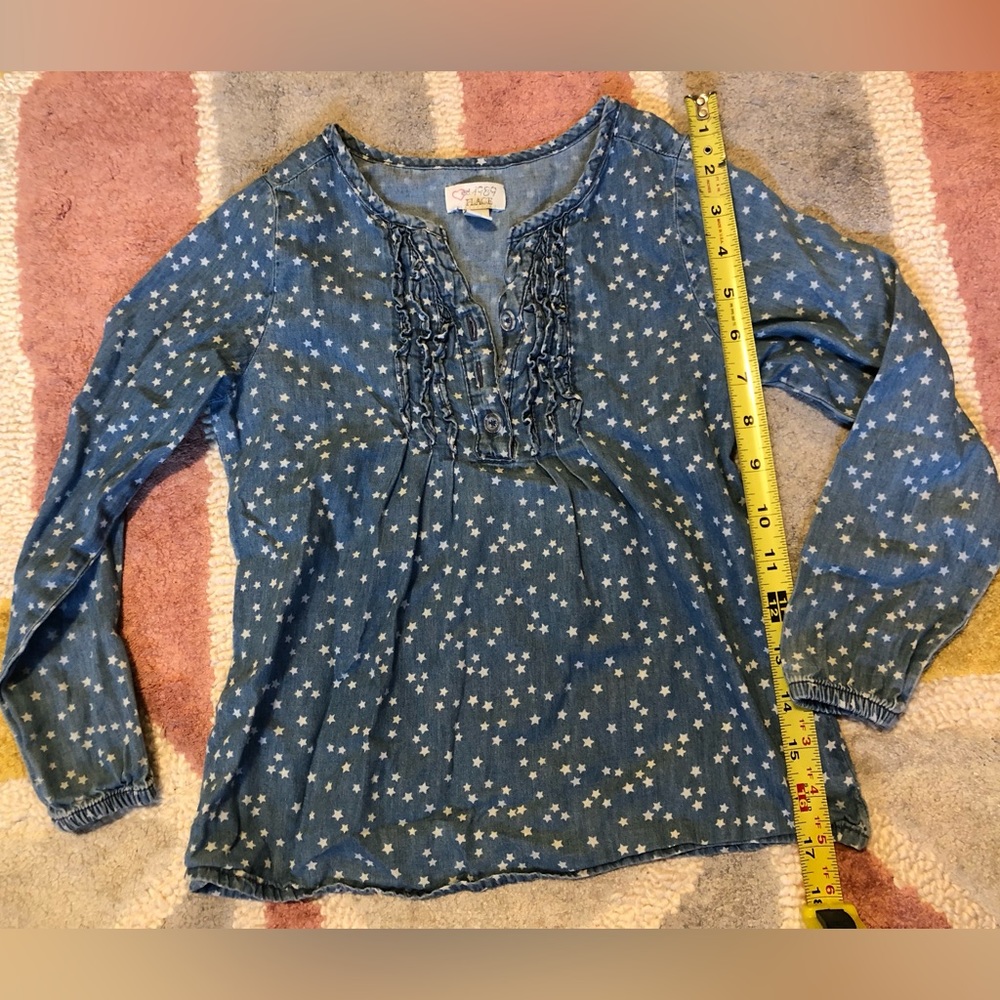Blue Denim white star top